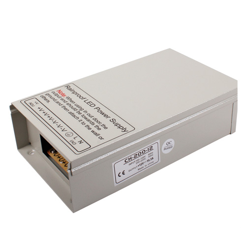 200W DC12/24V Rainproof Switching Enclosed LED Driver Transformer Power Supply For LED Lighting